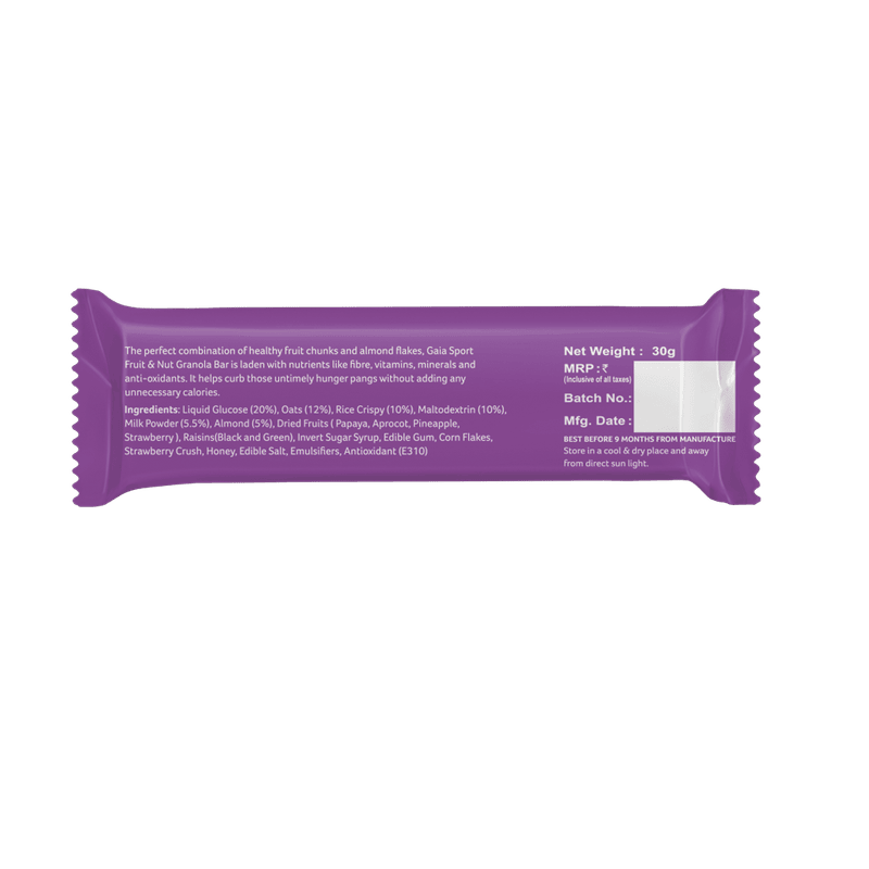 GAIA | Sport Fruit & Nut Granola Bar | Pack of 12