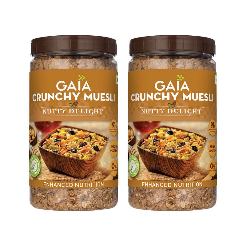 GAIA | Muesli Nutty Delight 1 KG Jar | Pack of 2