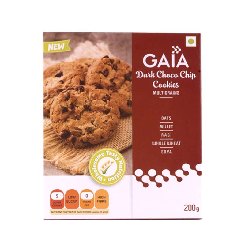 GAIA | Dark Choco Chip Cookies 200g | Pack of 2