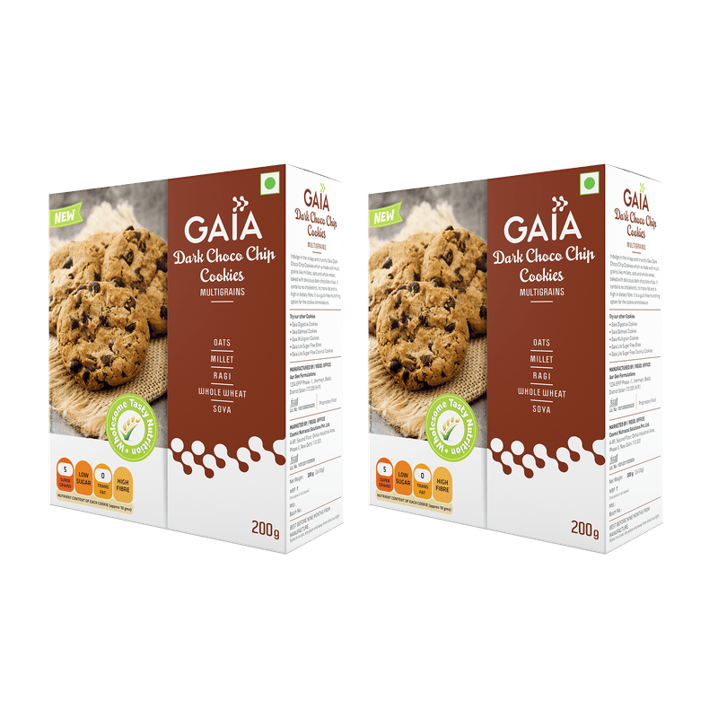 GAIA | Dark Choco Chip Cookies 200g | Pack of 2