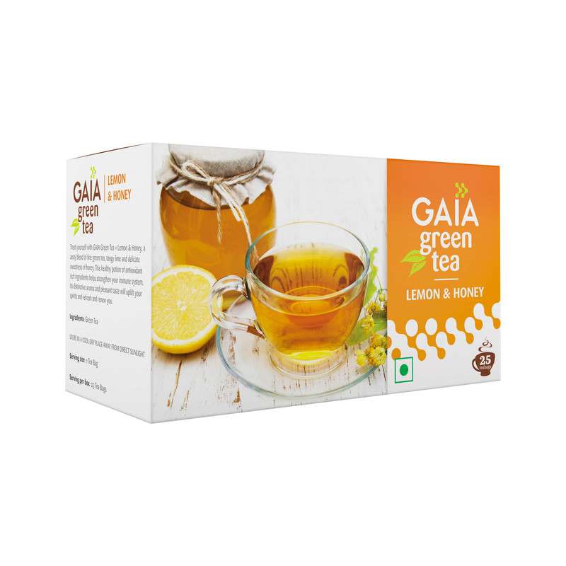 GAIA | Green Tea Lemon & Honey-25 Tea Bags | Pack of 2