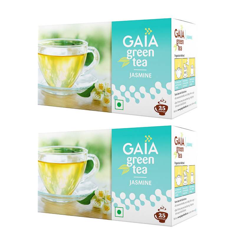 GAIA | Jasmine Green Tea 25 Tea Bags | Pack of 2
