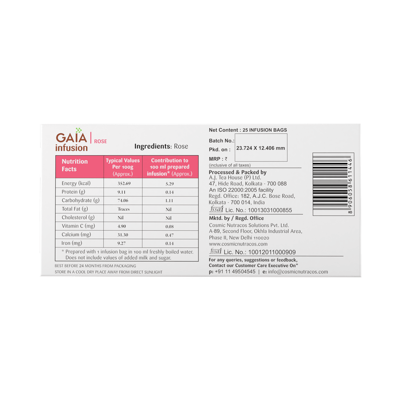 GAIA | Infusion Rose 25 Tea Bags | Pack of 2