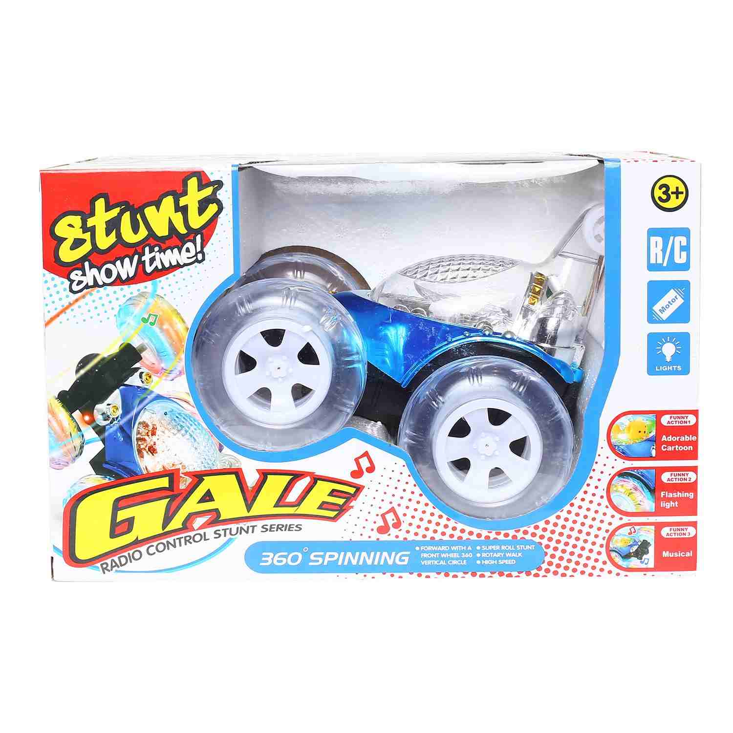 Gale Comdaq Gale Stunt Car With Remote Control 360 Spinning Remote Control Toys for Kids age 3Y+