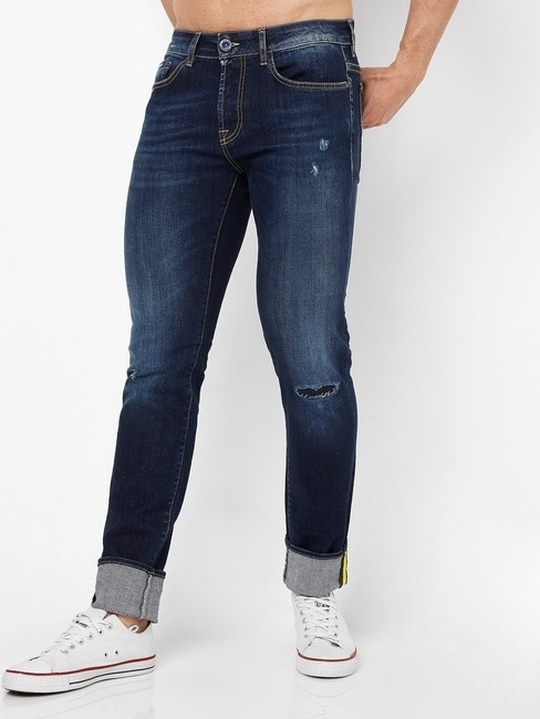 GAS | Anders Lightly Washed Slim Fit Jeans with Distress