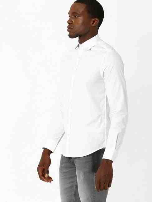 Men's Andrew solid white shirt