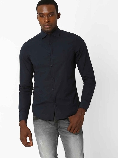 Slim Fit Poplin Casual Cotton Shirt