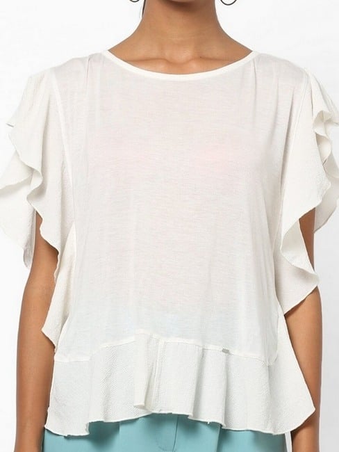 GAS | Annah Peplum Top with Butterfly Sleeves