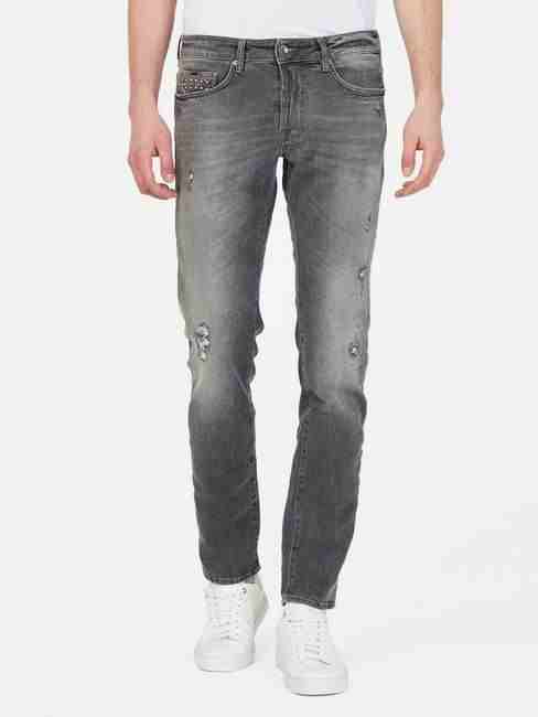 GAS | Heavy-Wash Mid-Rise Distressed Jeans