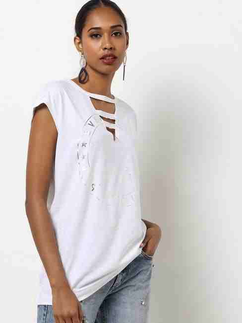GAS | Women's slim fit V-neck half sleeves Figen everything top