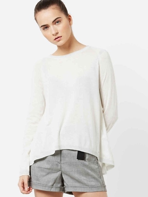 GAS | Round-Neck High-Low Pullover with Raglan Sleeves