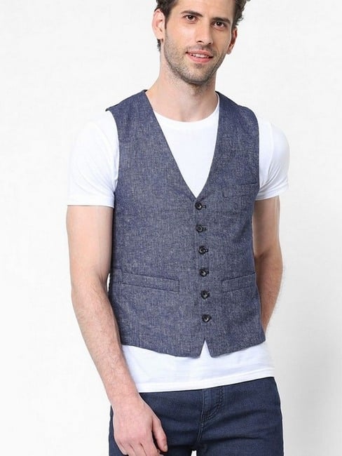 GAS | Textured Waistcoats with Welt Pockets