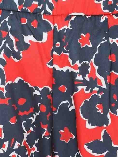 Floral Print Trousers with Insert Pockets