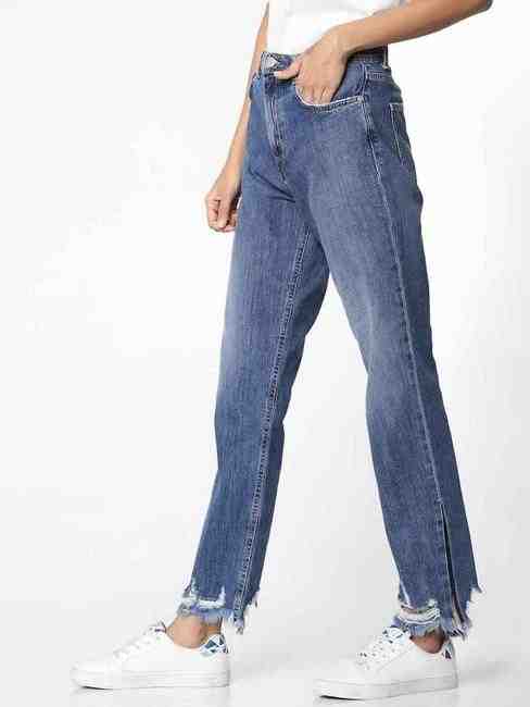 Dalila High-Rise Jeans with Distressed Hems