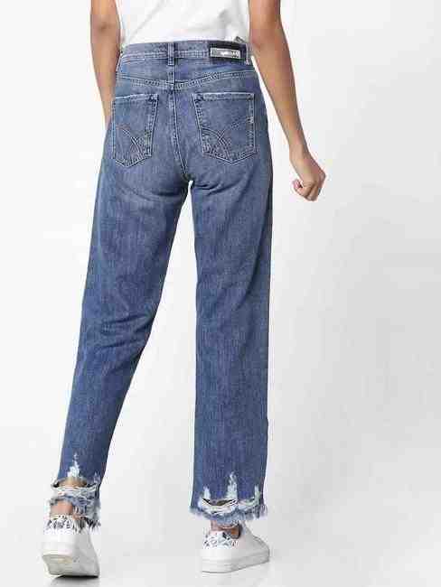 Dalila High-Rise Jeans with Distressed Hems