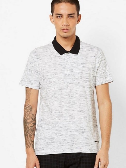 GAS | Heathered Slim Fit Polo T-shirt with Step Hem