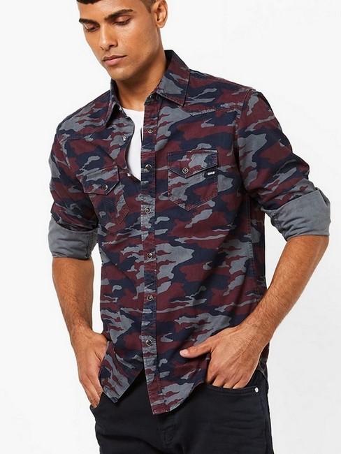 Kant Camouflage Print Slim Fit Shirt