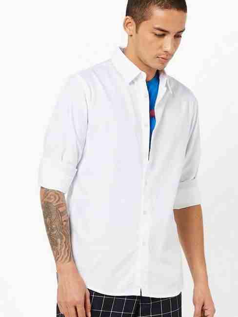 Men's Sir Det solid oxford white shirt