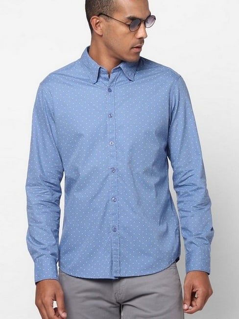 GAS | Men's Andrew Mix All over printed Blue Shirt
