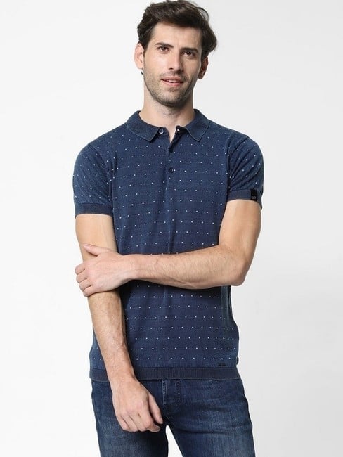 GAS | Ryce Polka-Dot Print Slim Fit Polo T-shirt