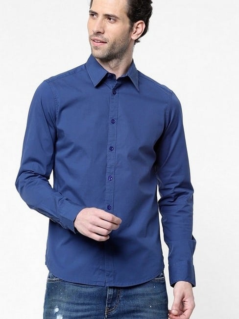GAS | Men's Andrew solid blue shirt
