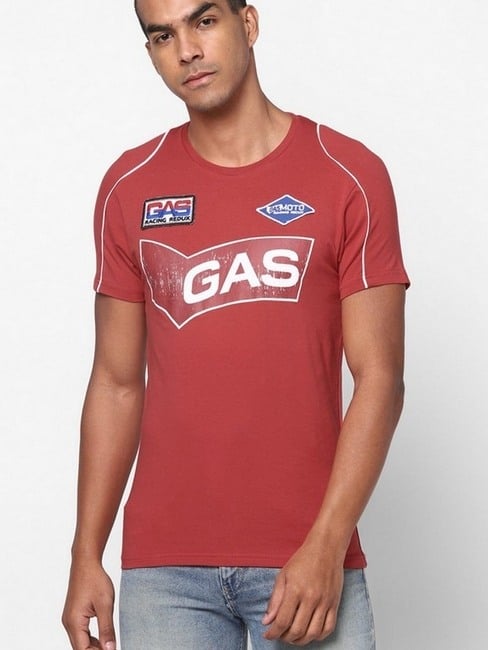 GAS | Brand Print Slim Fit Crew-Neck T-shirt