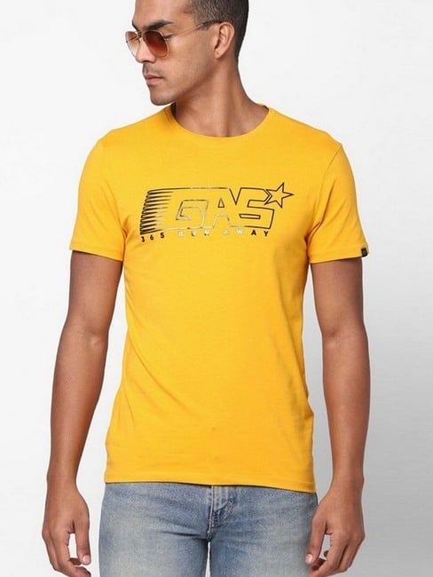 GAS | Brand Print Slim Fit Crew-Neck T-shirt