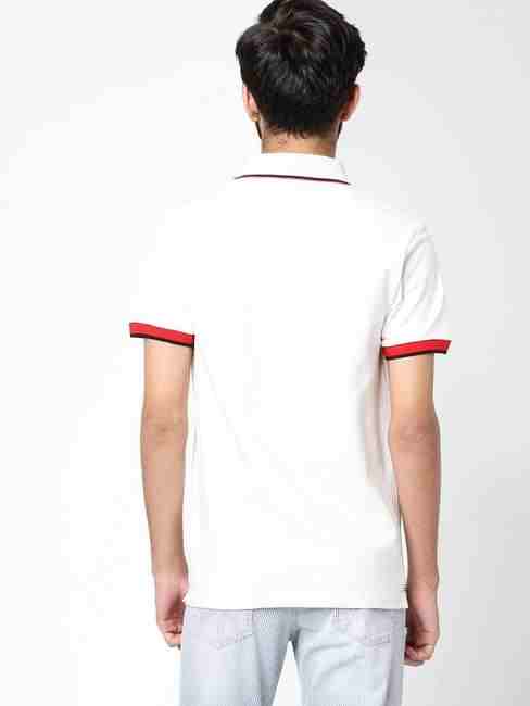 Men's Agap/s solid white polo t-shirt
