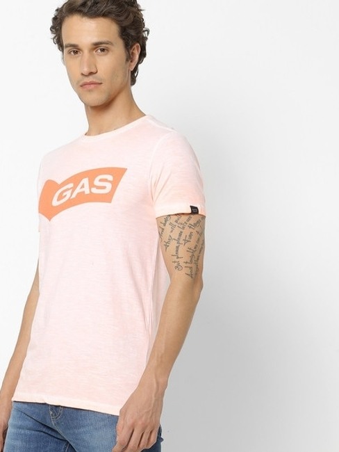 GAS | Scuba Slim Fit Logo Print Crew-Neck T-shirt