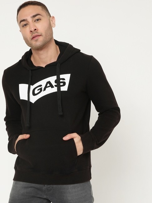 GAS | Kurt Slim Fit Hoodie with Typography