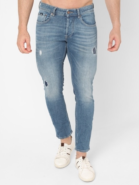 GAS | Norton Carrot Light-Wash Distressed Tapered Jeans