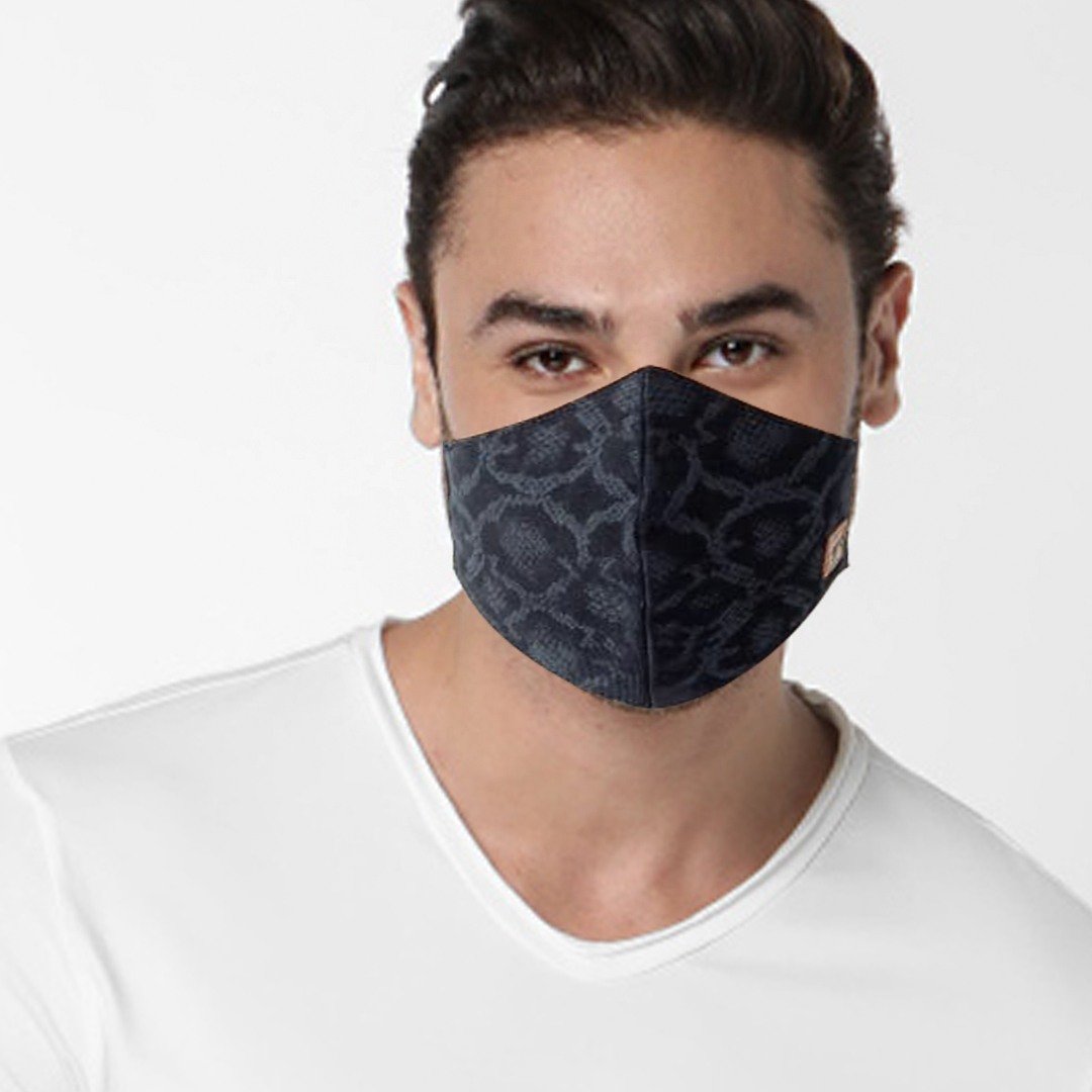 GAS | GAS printed denim blue mask