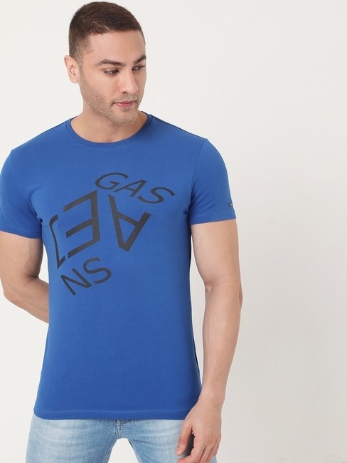 GAS | Brand Print Slim Fit Crew-Neck T-shirt