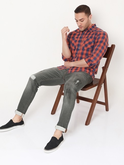 GAS | Kant WO. F. Checked Slim Fit Cotton Shirt