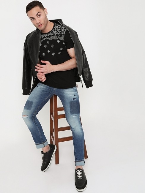 GAS | Printed Slim Fit Crew-Neck T-shirt