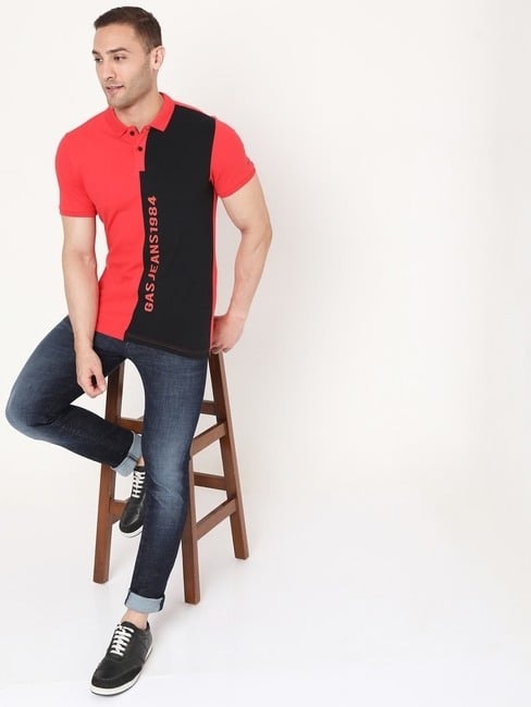 GAS | Ralph Colourblock Slim Fit Polo T-shirt with Branding