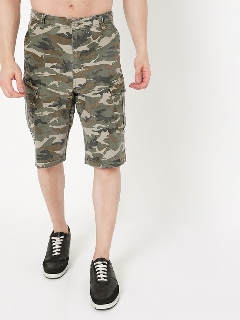 GAS | Caddie Camo Print Slim Fit Cargo Shorts