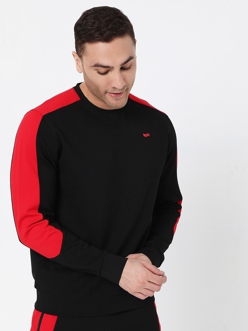 GAS | Slim Fit Crew-Neck Sweatshirt with Contrast Panel