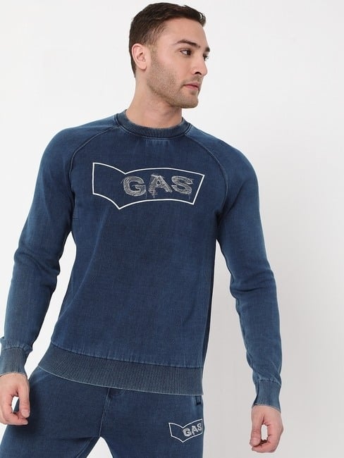 GAS | Slim Fit Crew-Neck Sweatshirt with Raglan Sleeve