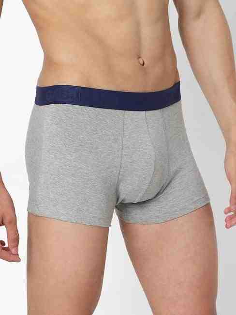 Men's Regular Cotton Trunks - Grey
