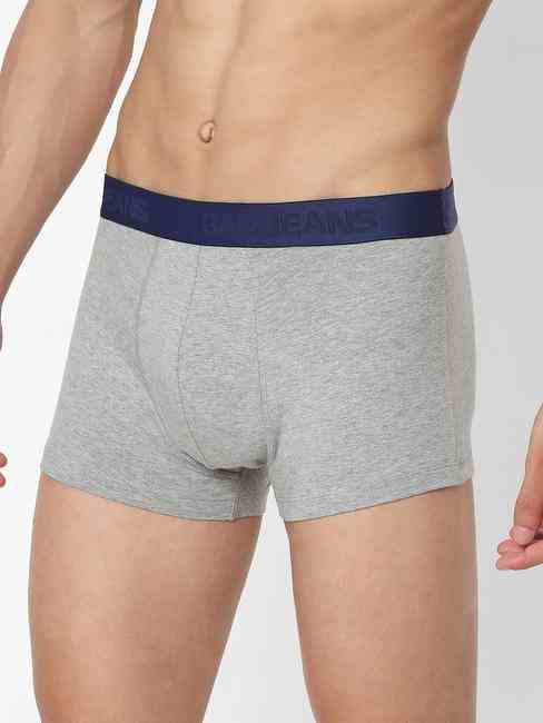 Men's Regular Cotton Trunks - Grey
