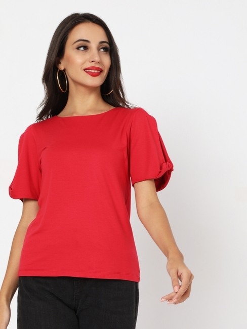 GAS | Boat-Neck Top with Sleeve Cut-Out
