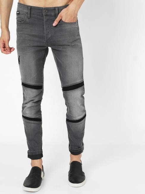 GAS | Biker Lightly Washed Panelled Slim Fit Jeans
