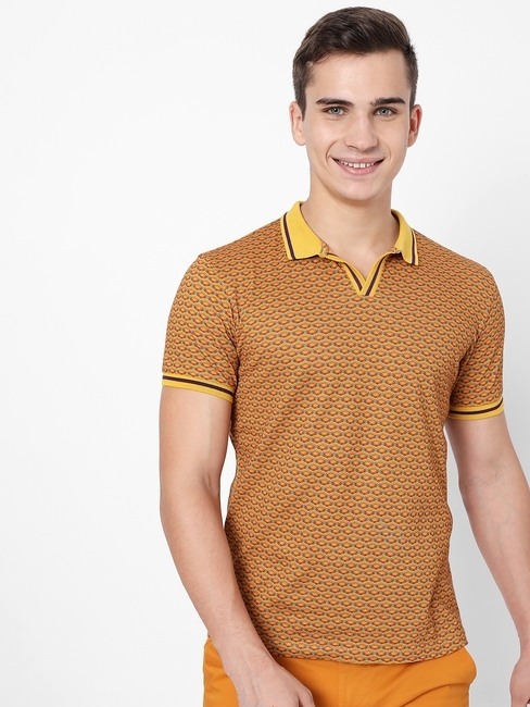 GAS | Ralph Geometric Print Polo T-shirt with Contrast Tipping