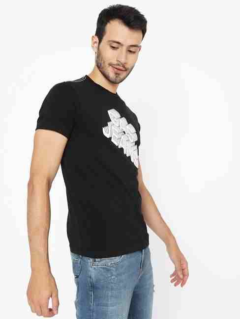Brand Print Slim Fit Crew-Neck T-shirt