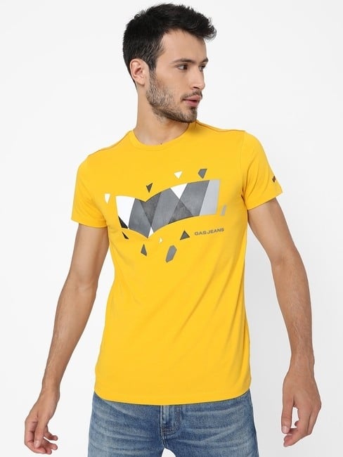 GAS | Graphic Print Slim Fit Crew-Neck T-shirt