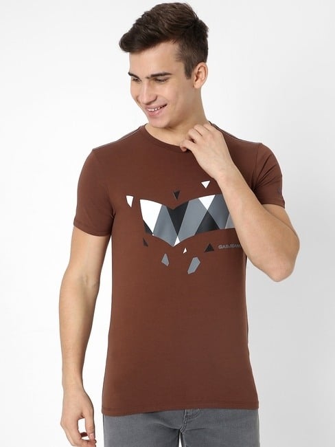 GAS | Graphic Print Slim Fit Crew-Neck T-shirt