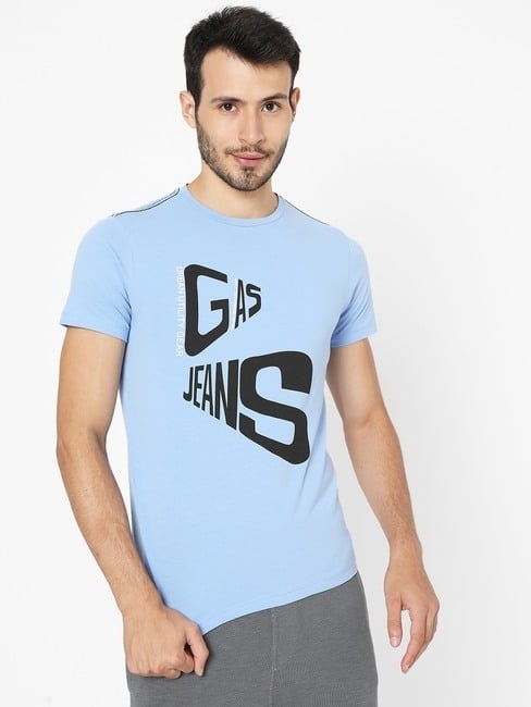 GAS | Brand Print Slim Fit Crew-Neck T-shirt