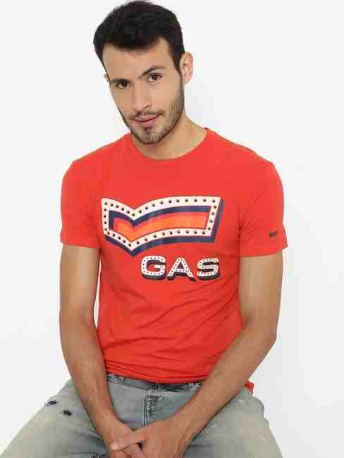 GAS | Brand Print Slim Fit Crew-Neck T-shirt