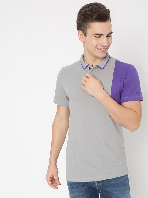 GAS | Colourblock Slim Fit Polo T-shirt with Tipped Collar